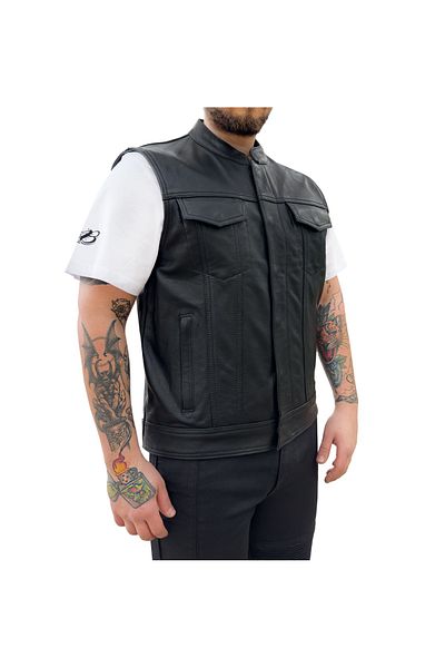 The Biker Jeans California Leather Motorcycle Vest