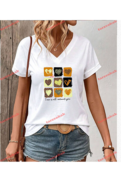 Tarzsokak Tricou cu imprimeu leopard „Love Is All”