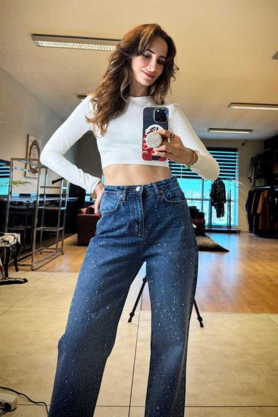 Clothing palette JEAN CU PĂRĂRI LĂTURATE CU PIATRĂ