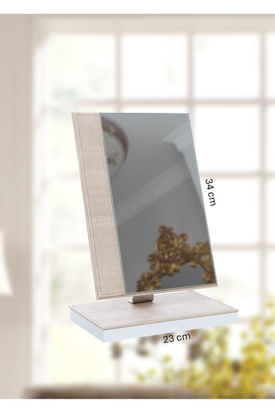 Optik Promosyon El Yapımı Hareketli Simli Deri Masa Aynası , Sunum Aynası , Makyaj Aynası