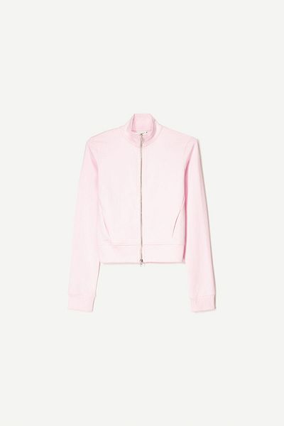 Bershka High neck sweatshirt with zip