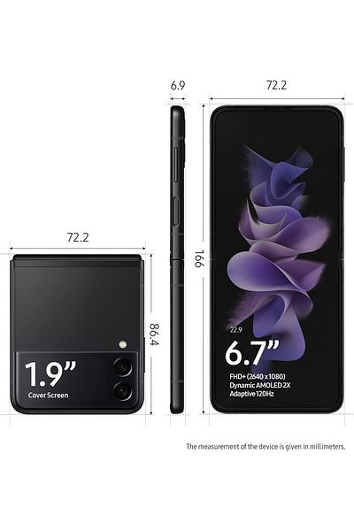 Samsung Galaxy Z Flip3 5G Smartphone Sim Free Android Folding phone 128GB Black (UK Version)