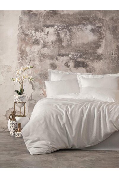 Cotton Box Double Smart Bamboo Satin Duvet Cover Set White