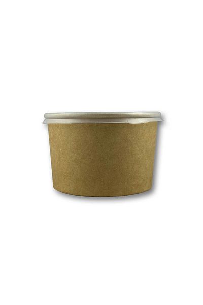 Home 16 oz Kraft Soup Bowl with Clear Lid 100 Pieces