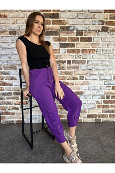 Butik Ayseba Müslin Kumaş Şalvar Kesim Pantolon