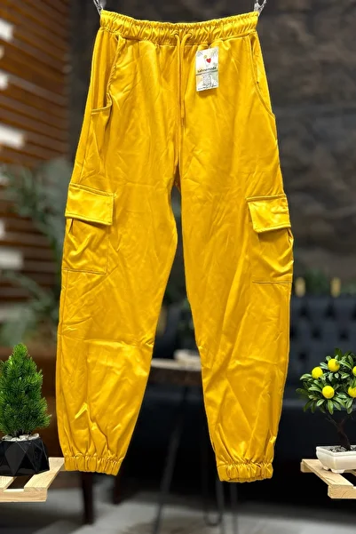sahnemoda Single Pocket Cargo Leather Trousers