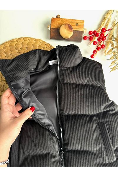 MODA Children's Black-Cream Velvet Inflatable Vest