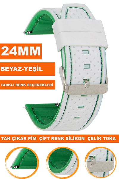 COBRA 24mm Fossil-Welder-Casio-Seiko-Omega-Armani Watch Compatible Silicone Watch Band - A5424