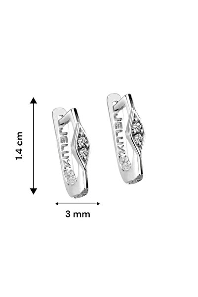 jelux silver Gümüş 925 Ayar Zirkon Taşlı Göz Model Küpe