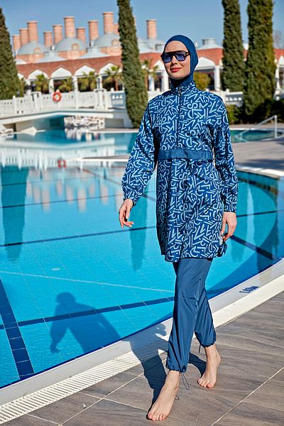 Remsa Mayo Parachute Fully Covered Hijab Swimsuit R081 Atlantic