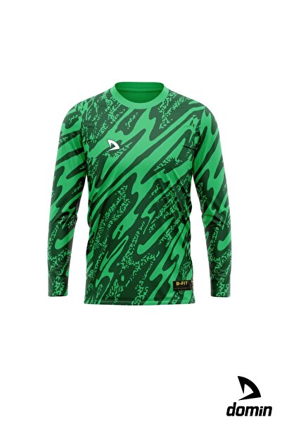 DOMİN SPOR Erkek Uzun Kollu Yeşil Nefes Alabilen Kaleci Forması Ve Şortu Goalkeeper Jersey Gk Dmnf5587