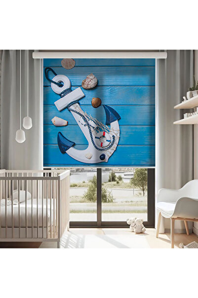 AD Home Denizci  Baskılı Stor Perde - Baskılı Güneşlik Perdesi - Erkek Çocuk ...