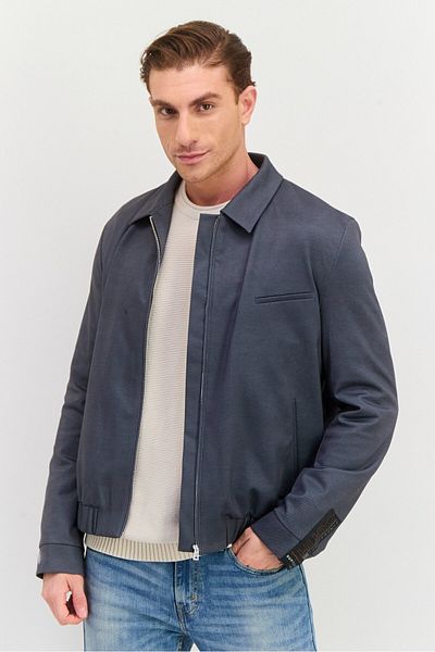 Hugo Boss Men Solid Jacket Shirt, Grey