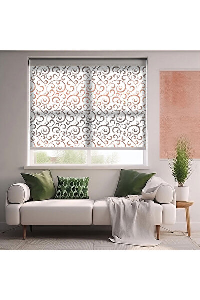 AD Home Geometrik Baskılı Stor Perde - Baskılı Güneşlik Perdesi - Salon Perde...