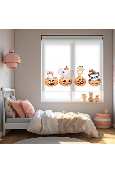 AD Home Κουρτίνα με στάμπες για το Halloween και χαριτωμένα ζώα - Κουρτίνα γι...