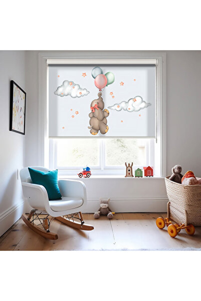 AD Home Κουρτίνα με στάμπα με μπαλόνια και σύννεφα - Κουρτίνα ηλιοπροστασίας ...