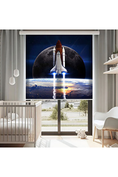 AD Home Κουρτίνα με στάμπα Space Landscape - Κουρτίνα ηλιοπροστασίας - Κουρτί...