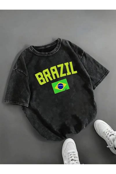 Touz Moda Unisex Brazilian Washed Oversize Vintage Tshirt