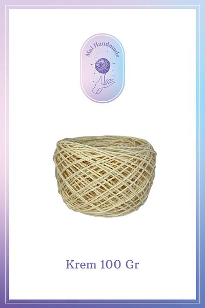 Mai Handmade 100 gr Κρεμ Χρώμα Πλεκτό Τυλιγμένο Χαρτί