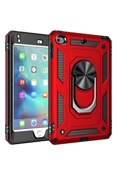 Musal iPad Mini 4/5 Kılıf Yüzüklü Standlı Armor Zırh Silikon Ultra Koruma