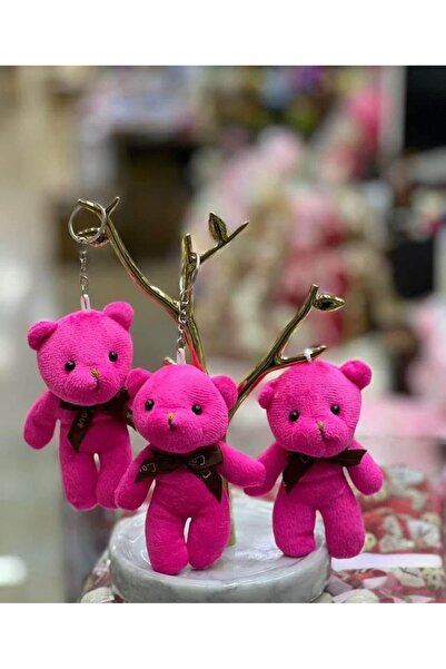 STİLİX GARAGE Breloc Ursuleț de pluș Breloc pentru mașină Roz 2 bucăți