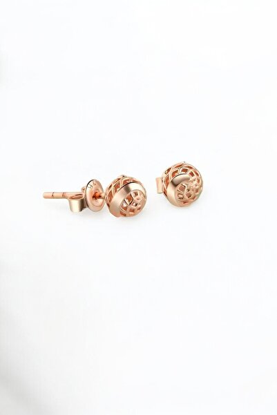 jelux silver Gümüş 925 Ayar 5 Mm Pervane Model Füzyon Çivili Top Rose Küpe