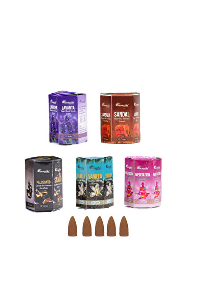 Maviaybilisim 5 Farklı Aroma 'da 50 Adet Geri Akış Tütsü / Oda Kokusu