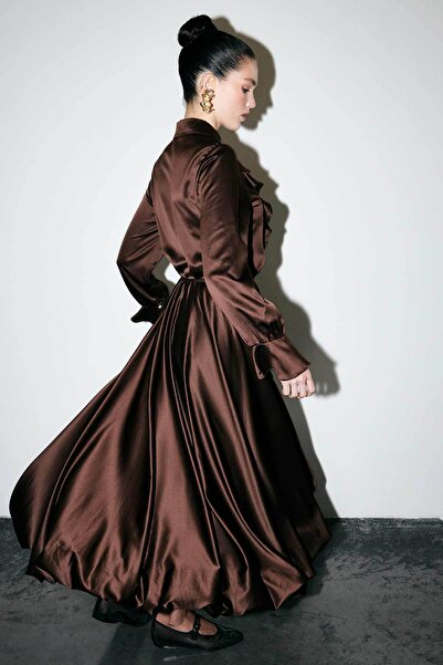 Hooopstore SATEN PRINCESS СПІДНИЦЯ - КАВОВИЙ