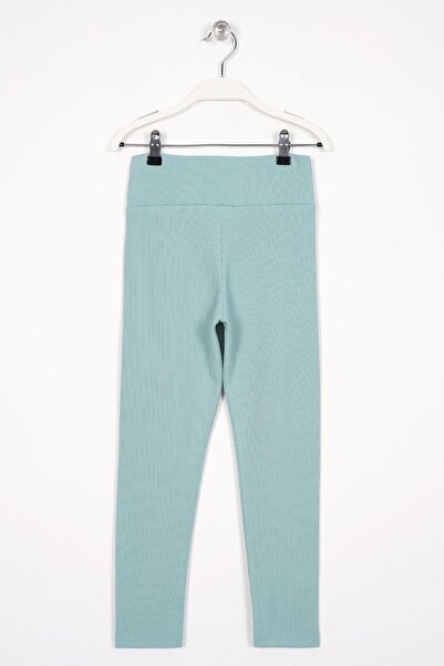 zepkids Green Ribbed Girl's Tights