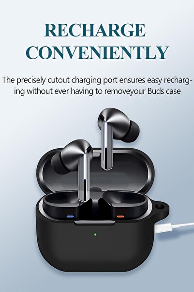 EWEC Samsung Galaxy Buds3, Buds3 Pro, Buds3 FE Uyumlu Silikon Kılıf, Kulaklık İpi, Temizleme Kalemi Seti