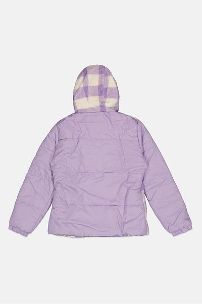 Limited Too Kids Girl Checkered Hooded Jacket, Lilac