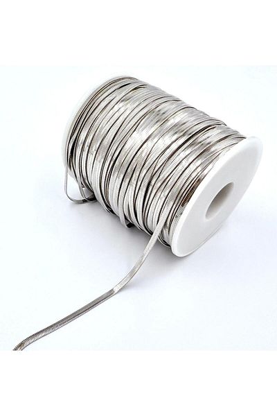 yiğit aksesuar 1 Top 100 Meters Steel Silver Italian Chain 3 mm