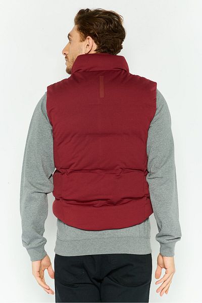 Lacoste Men Brand Logo Puffer Vest, Maroon