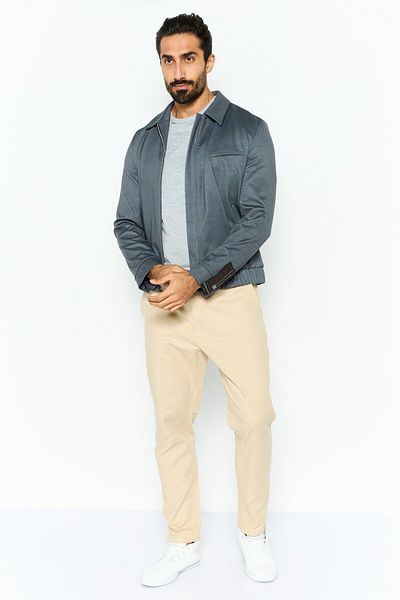 Hugo Boss Men Solid Jacket Shirt, Grey