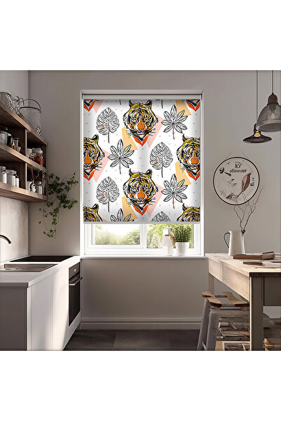 AD Home Κουρτίνες με σχέδια Vectorial Flowers και Tiger Print, Κουρτίνες για ...