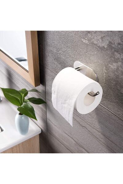 Zift Unique Ömür Boyu Paslanmaz Çelik Tuvalet Kağıtlığı / Yapışkanlı Sistem - Wc Kağıdı Askısı , Bayno & Tuvalet