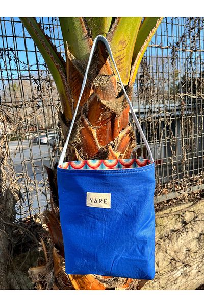 Yare Atelier Căptușeală interioară pentru femei, cu două fețe, Rainbow-Sax Blue, cu curea de utilizare în două direcții, geantă de umăr