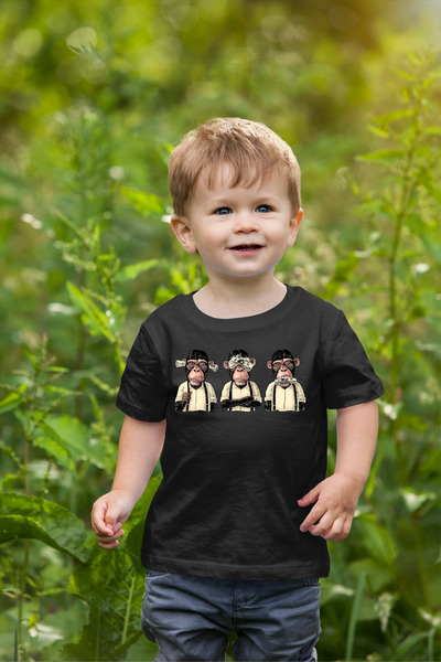 oneagılyazı 3 majmuna Štampano deca Oversize kroj T-shirt