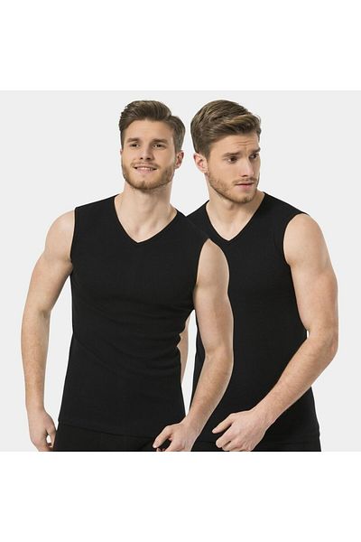 TÜREN Türen Men's Sports V-Neck Undershirt (2-Pack) 158/Black