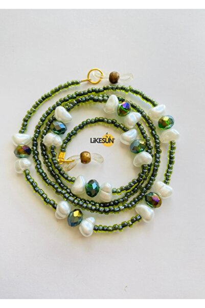 LiKESUN HOME مجموعة الزمرد المطرز - حزام النظارات والحبل النسائي