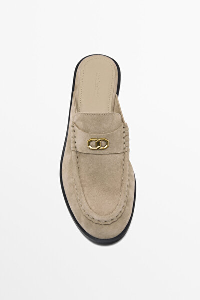 Massimo Dutti Metalik detaylı arkası açık ayakkabı