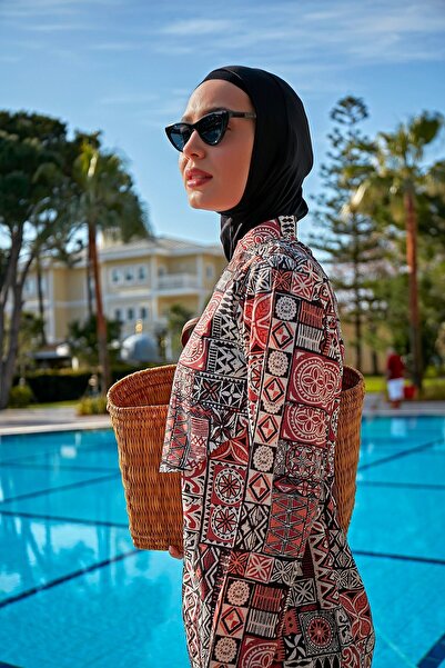 Remsa Mayo Front Covered Parachute Fully Covered Hijab Swimsuit R069A Nursel