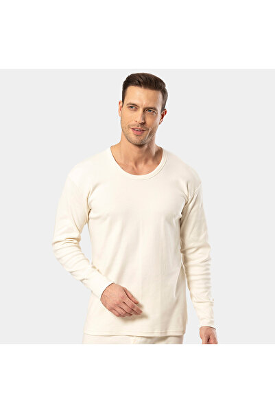 TÜREN Türen Men's Interlock Long Sleeve Undershirt 116/Cream