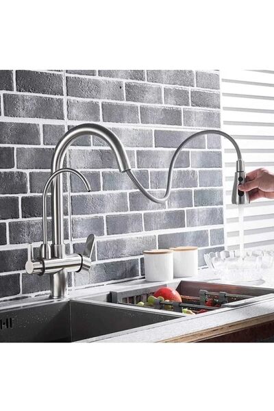 Generic Brand Chrome Purified Spiral Kitchen Faucet 3-Way Spiral Purified Kitchen Sink Faucet
