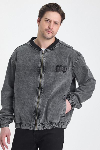 DAMGA JEANS Мъжко дънково яке Oversize Anthracite Denim