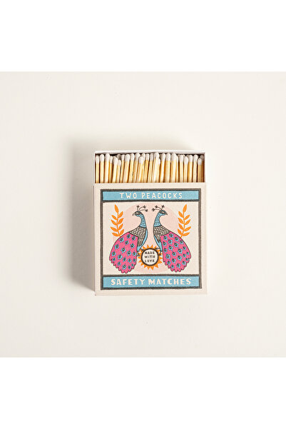 Zsa Zsa Zsu Two Peacocks Ahşap Kibrit Hediyelik Eşya 11x11x3 Cm Renkli