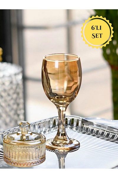 ENYAZA(2024) 12 Piece Set of Luxury Coffee Glasses and Turkish Delights - 6 Turkish Delights / 6 Glasses