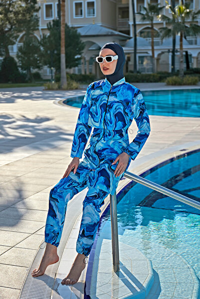 Remsa Mayo Μπροστινό καλυμμένο αλεξίπτωτο Πλήρως καλυμμένο μαγιό Hijab R070 Nil