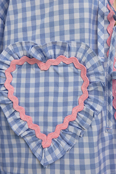 Hiccup Cămașă cu mânecă lungă în carouri brodate cu inimă