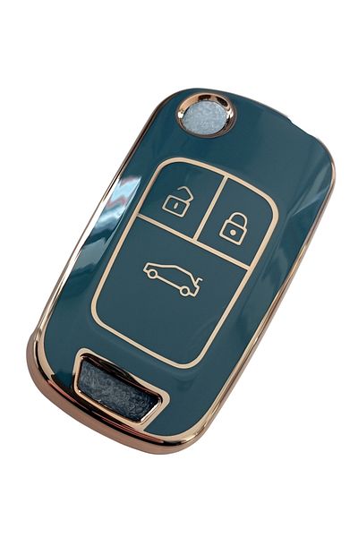 Kasey Nano Control Key Case for Opel Astra J Insignia Chevrolet Cruze - Grey Gold